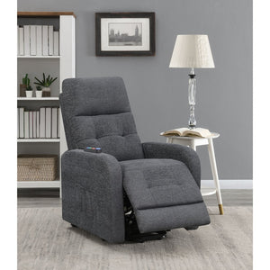 English Elm Lyle Charcoal Power Lift Massage Chair with Heat, USB Remote, Gel Memory Foam & Dual Storage Pockets B062P333409