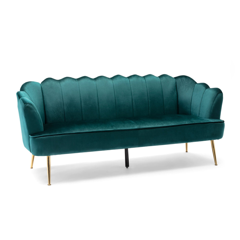 English Elm Christopher Knight Home® - 3 Seater Sofa - Luxe Teal Velvet With Gold Legs, Modern Glam Design, Durable Comfort & Elegant Style 70395.00AT_70395.00BT