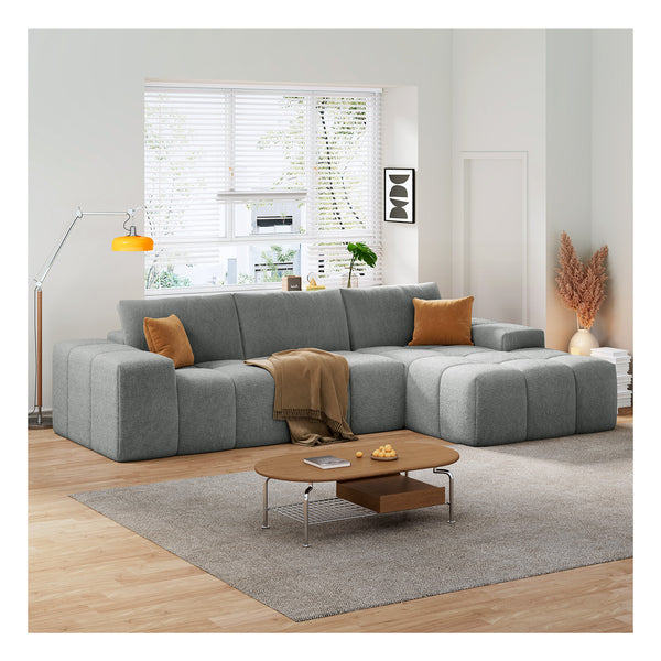 English Elm L-Shaped Modular Sofa - No Assembly, Deep Seat Comfort, Soft Upholstery For Modern Living Spaces W3737S00006
