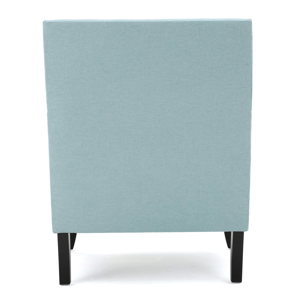 English Elm Christopher Knight Home® - CLUB Chair with Plush Padded Seat and Birch Legs, Upholstered Fabric Accent Chair for Living Room Comfort Light Blue 30.65 L x 29.75 W x 28.75 H 60165.00