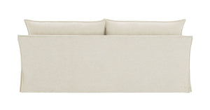 English Elm Shane Cozy Beige Linen Sofa with 2 Accent Pillows, Pocket Coil Seats, Wooden Frame, 72" Wide B2726P296888