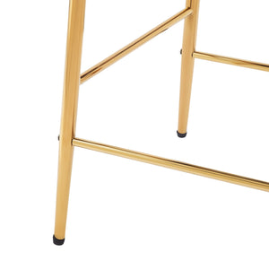 English Elm Christopher Knight Home® - 28'' Velvet Counter Stools Set of 2 with Gold Iron Frame, Plush Back & Footrest for Kitchen Dark Blue N780P199861B