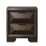 Transitional Espresso Nightstand with 2 Drawers, Felt-Lined Top Drawer, Smooth Safety Stop - 26.50 x 17.50 x 25.50