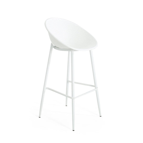English Elm Gable Outdoor Barstools Set of 2 Iron Framed Resin Mesh Patio Counter Seating N775P176689W