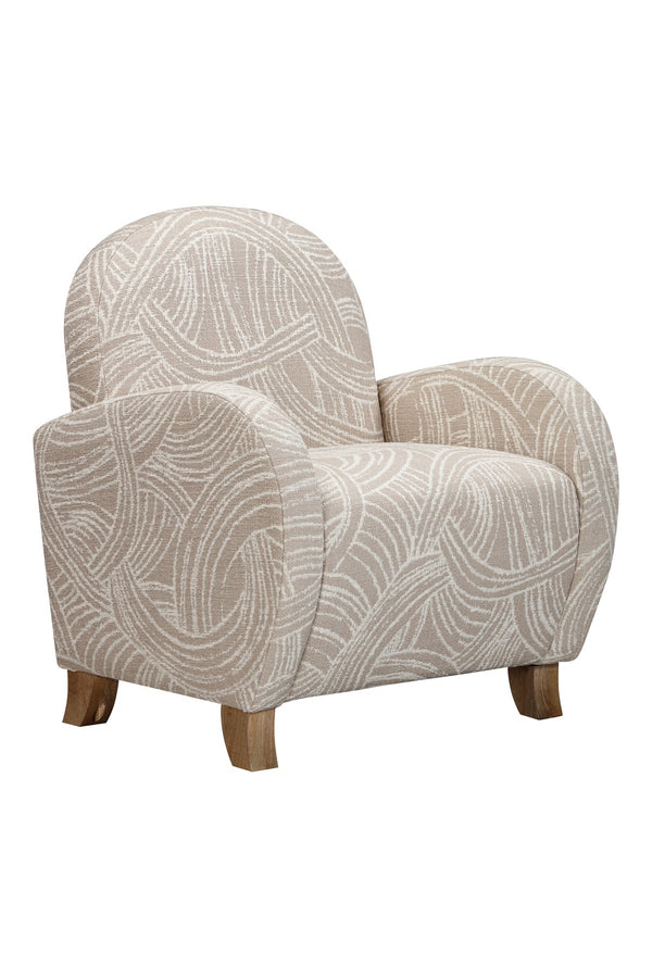 Basset Mirror Willow Cozy Embrace Chair – Plush Comfort With Natural Mango Finish And Khaki Swirl Fabric Elegance Brown Mango,Fabric 7583-lr-805
