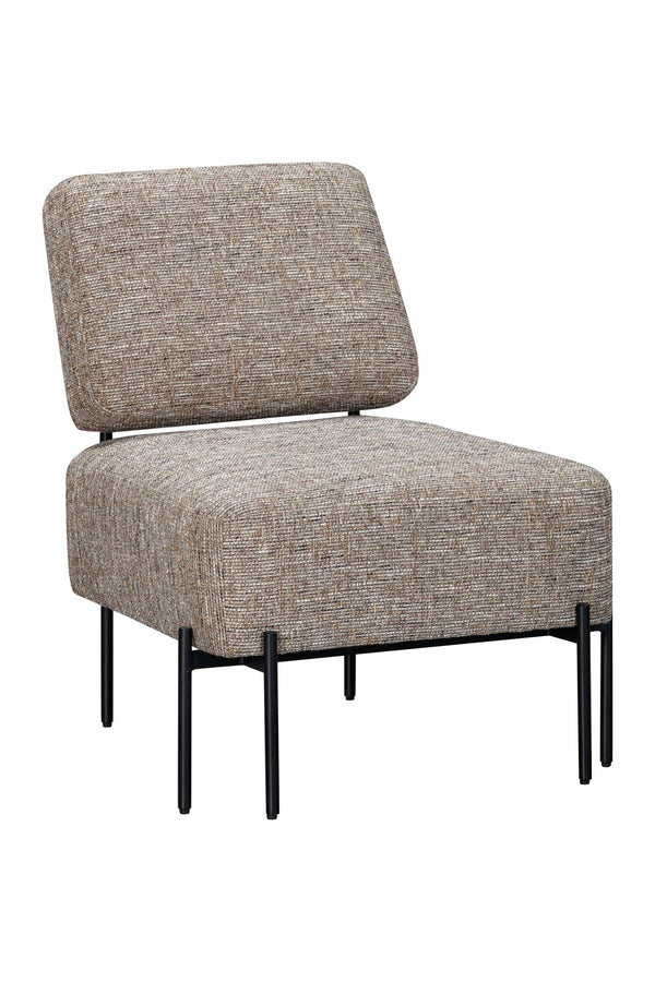 Basset Mirror Pennington Accent Chair - Modern Design With Plush Walnut Fabric And Matte Black Iron Frame Black Iron,Foam,Polyester 7584-lr-805