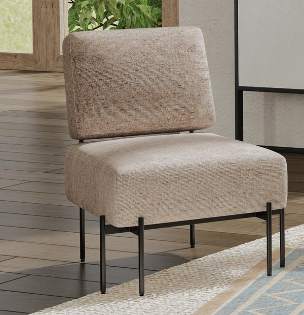 Basset Mirror Pennington Accent Chair - Modern Design With Plush Walnut Fabric And Matte Black Iron Frame Black Iron,Foam,Polyester 7584-lr-805