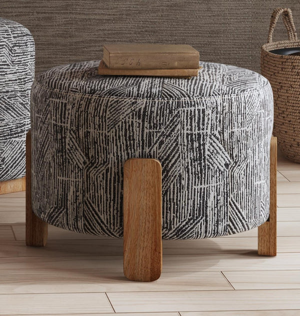 Basset Mirror Jasper Bold Zebra Print Chair - Modern Elegance With Durable Fabric & Sturdy Mango Wood Legs Black Mango,Fabric 7585-lr-101