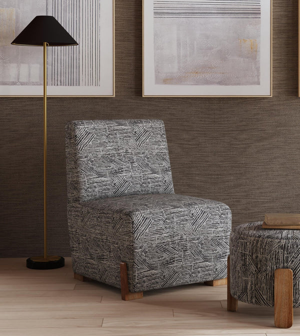 Basset Mirror Jasper Bold Zebra Print Chair - Modern Elegance With Durable Fabric & Sturdy Mango Wood Legs Black Mango,Fabric 7585-lr-805