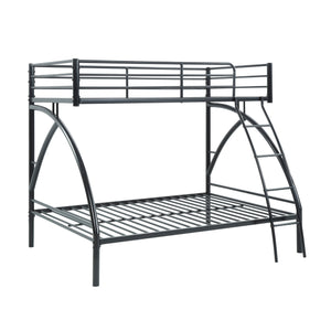 English Elm Black Metal Twin-Over-Twin Bunk Bed with Modern Lines, Sturdy Frame, Space-Saving Design for Kids Black 77 L x 60.25 W x 7.25 H B011P248590