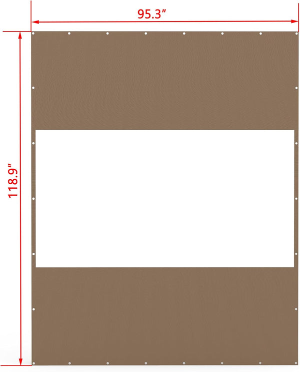 English Elm Heavy Duty Outdoor Clear Panel Curtain - 18 Oz Waterproof Pvc Polyester For Year-Round Protection! W1859P238855