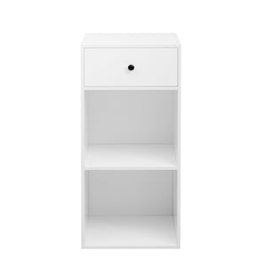 English Elm Simple White Sideboard Cabinet with Drawer Enclosed Storage for Dining Entryway W2761P230536