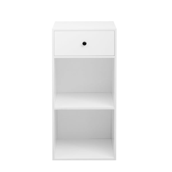 English Elm Simple White Sideboard Cabinet with Drawer Enclosed Storage for Dining Entryway W2761P230536