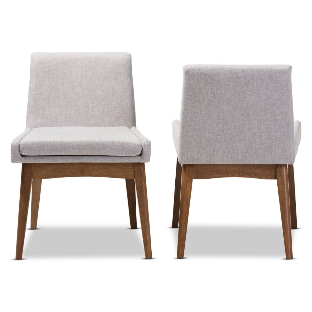 Baxton Studio Baxton Studio Nexus Mid-Century Modern Dining Chairs Set of 2 in Walnut & Greyish Beige Fabric BBT5280-Greyish Beige-DC-H1217-14