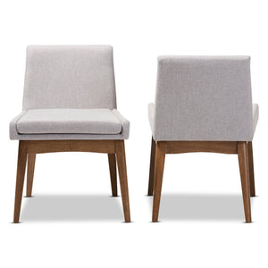 Baxton Studio Baxton Studio Nexus Mid-Century Modern Dining Chairs Set of 2 in Walnut & Greyish Beige Fabric BBT5280-Greyish Beige-DC-H1217-14