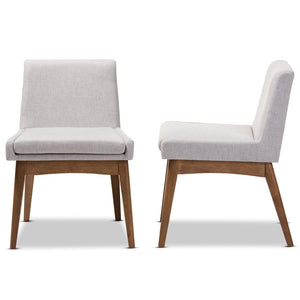 Baxton Studio Baxton Studio Nexus Mid-Century Modern Dining Chairs Set of 2 in Walnut & Greyish Beige Fabric BBT5280-Greyish Beige-DC-H1217-14