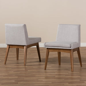 Baxton Studio Baxton Studio Nexus Mid-Century Modern Dining Chairs Set of 2 in Walnut & Greyish Beige Fabric BBT5280-Greyish Beige-DC-H1217-14