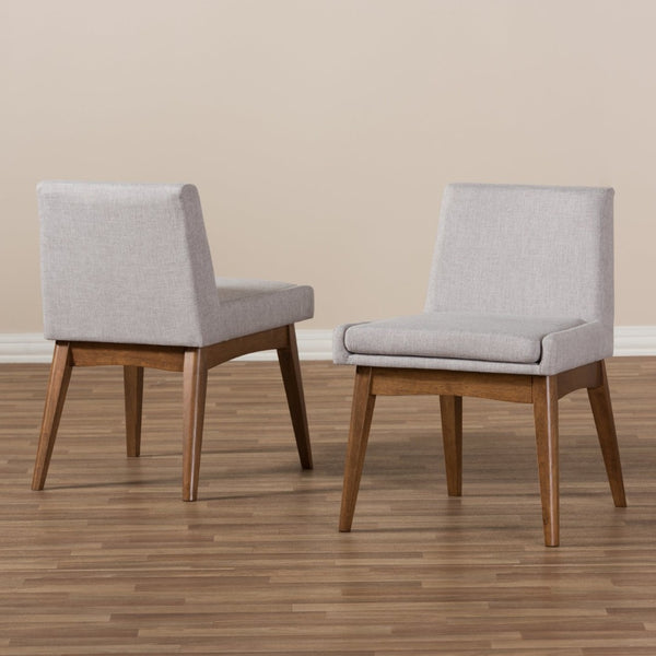 Baxton Studio Baxton Studio Nexus Mid-Century Modern Dining Chairs Set of 2 in Walnut & Greyish Beige Fabric BBT5280-Greyish Beige-DC-H1217-14