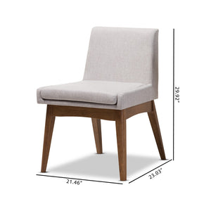 Baxton Studio Baxton Studio Nexus Mid-Century Modern Dining Chairs Set of 2 in Walnut & Greyish Beige Fabric BBT5280-Greyish Beige-DC-H1217-14