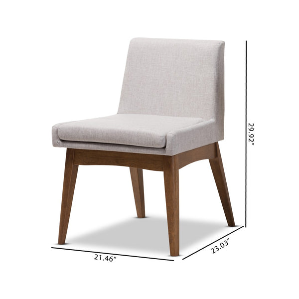 Baxton Studio Baxton Studio Nexus Mid-Century Modern Dining Chairs Set of 2 in Walnut & Greyish Beige Fabric BBT5280-Greyish Beige-DC-H1217-14