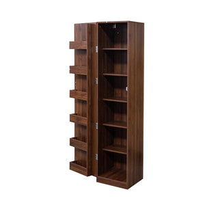 English Elm Kitchen Pantry Cabinet Walnut Tall Freestanding Storage with Shelves and Doors W331P426747