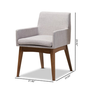 Baxton Studio Baxton Studio Nexus Dining Armchair Set of 2 - Mid-Century Modern Walnut & Greyish Beige Comfort BBT5281-Greyish Beige-DC-H1217-14
