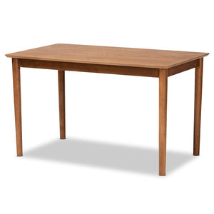 Baxton Studio Baxton Studio Dorina 5-Piece Mid-Century Modern Dining Set with Greyish Beige Upholstery & Walnut Finish BBT5281-Greyish Beige/Walnut-5PC Dining Set