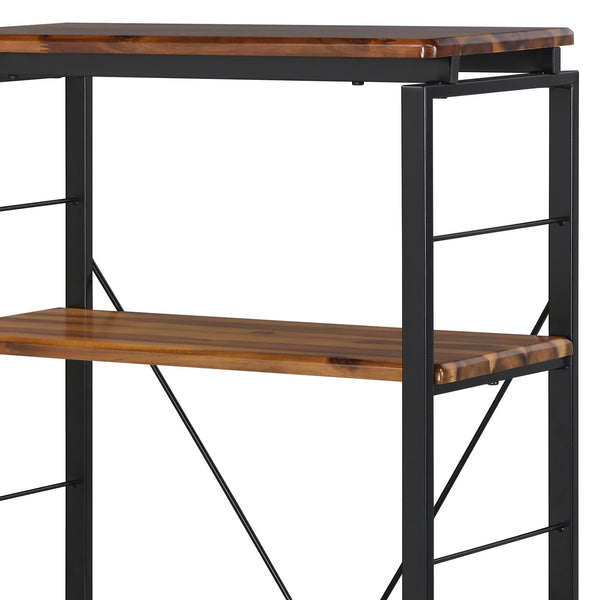 English Elm Jurgen Industrial Oak & Black Bookshelf – 5 Faux Concrete Shelves, Metal Frame, 4 Open Compartments B2726P282412
