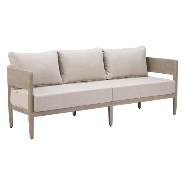 78 Inch Aluminum Frame Outdoor Patio Sofa with Weather Resistant Cushioned Seating