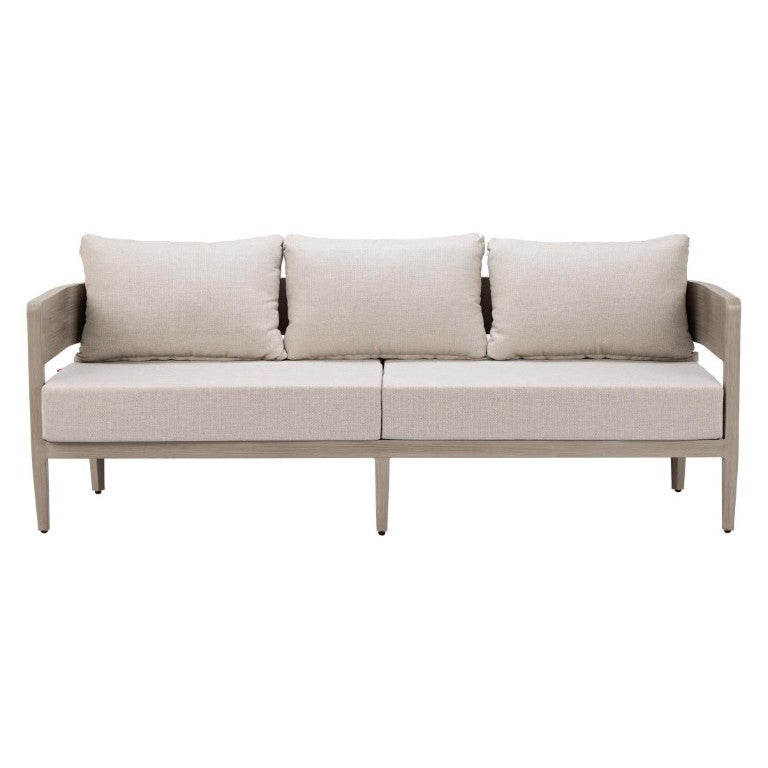 78 Inch Aluminum Frame Outdoor Patio Sofa with Weather Resistant Cushioned Seating
