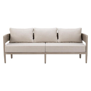 78 Inch Aluminum Frame Outdoor Patio Sofa with Weather Resistant Cushioned Seating