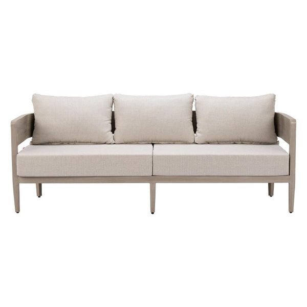 78 Inch Aluminum Frame Outdoor Patio Sofa with Weather Resistant Cushioned Seating