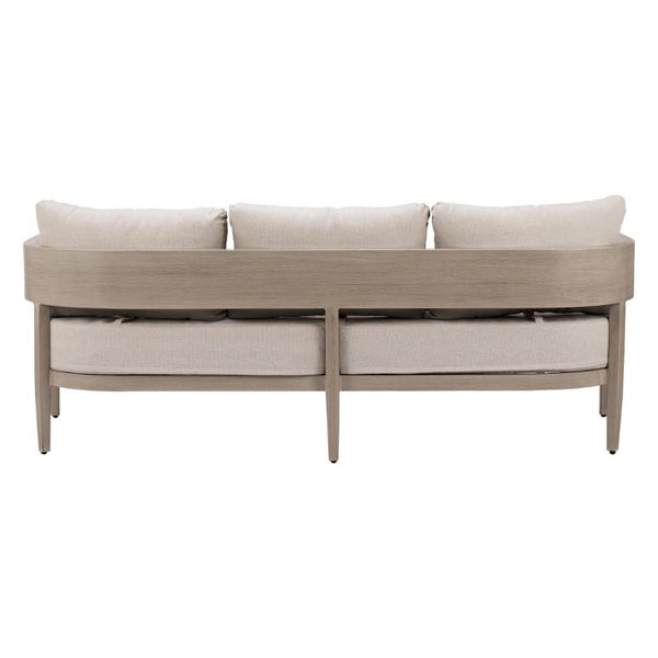 78 Inch Aluminum Frame Outdoor Patio Sofa with Weather Resistant Cushioned Seating