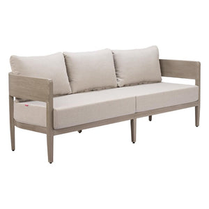 78 Inch Aluminum Frame Outdoor Patio Sofa with Weather Resistant Cushioned Seating