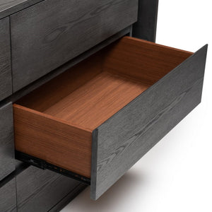 VIG Furniture Jagger Modern Grey Dresser With 6 Smooth-Glide Drawers, Built-In Side Bookshelves, Durable 63" Design VGMABR-55-GRY-DRS