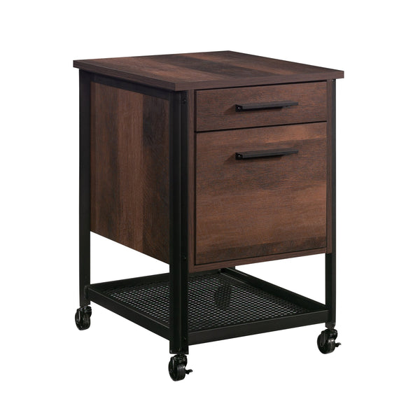 English Elm Pedestal File Cabinet Antique Dark Oak – Compact Engineered Wood with Locking Casters, Letter-File Ready (38.9" x 24") B356P354444
