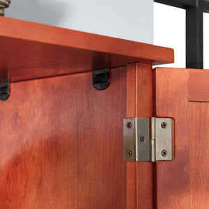 English Elm 72.4" Tall Storage Cabinet with 8 Doors and 4 Shelves, Smooth Surface, Vintage Handles, Sturdy Base and Hinge Cherry W2275P269079