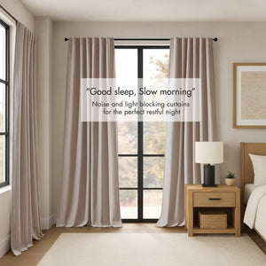 English Elm 2-pk 52x95 Total Blackout Curtain Panels Noise Reducing Embossed Bedroom Set Linen B035P496613
