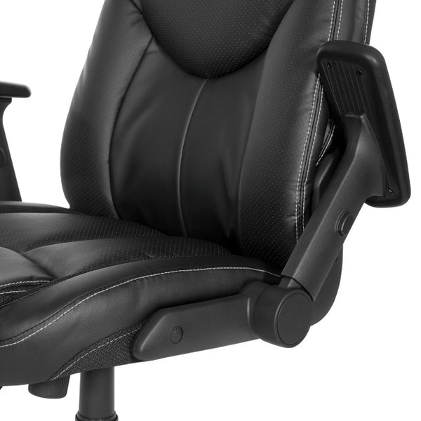 OSP Home Furnishings Exec High-back Bonded Leather Office Chair with Lumbar Support and Ergonomic Flip Arms EC90200-EC3