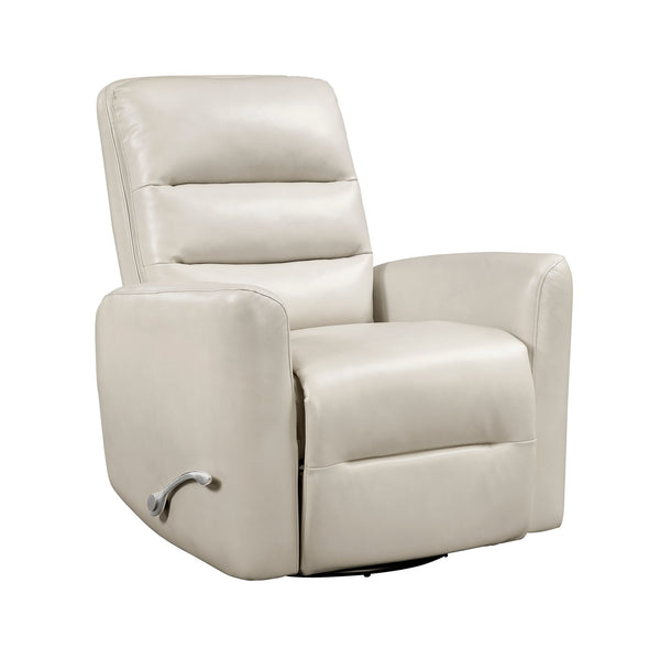 English Elm Glider Swivel Recliner Chair with Smooth Gliding Motion, Breathable Faux Leather, Luxurious Comfort and Space-Saving Design Beige 34 L x 31 W x 26.5 H B011P287699
