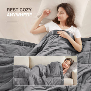 JLA Home Madison Park - Lightweight Cozy Down Alternative Blanket with Satin Trim, Moisture-Wicking, Hypoallergenic Comfort Charcoal MP51-5149