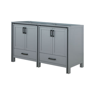 English Elm Dark Grey Double Bath Vanity 60 in W x 22 in D — Solid Wood Frame, Soft-Close Drawers, Fully Assembled B2731P260709
