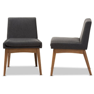 Baxton Studio Baxton Studio Nexus Set of 2 Mid-Century Modern Dining Chairs in Dark Walnut & Gray Fabric Upholstery BBT5280-Dark Grey-H1217-20