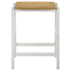 English Elm Cowichan Backless Wood Seat Counter Stools Modern Farmhouse Kitchen Island Set of 2 B062P441130