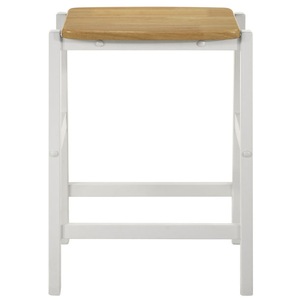 English Elm Cowichan Backless Wood Seat Counter Stools Modern Farmhouse Kitchen Island Set of 2 B062P441130