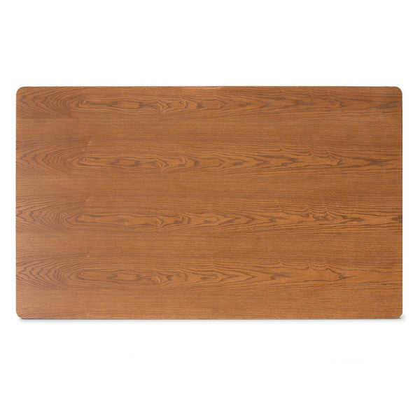 Baxton Studio Baxton Dorina 5-Piece Mid-Century Modern Dining Set - Dark Grey Upholstered Chairs & Walnut Table BBT5281-Dark Grey/Walnut-5PC Dining Set