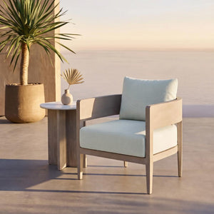 29 Inch Upholstered Aluminum Frame Accent Chair for Modern Living Spaces