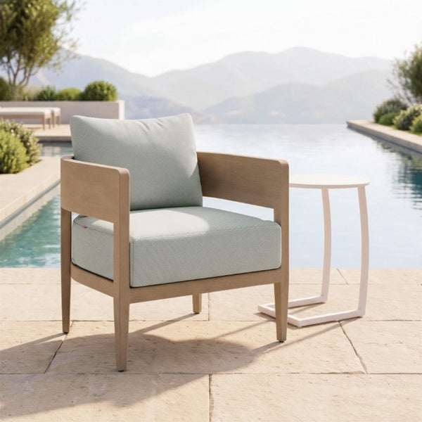 29 Inch Upholstered Aluminum Frame Accent Chair for Modern Living Spaces