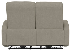English Elm Beige Manual Reclining Loveseat with Dual Contoured Seats for Compact Living Spaces B361P484467