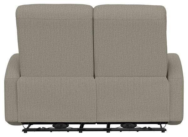 English Elm Beige Manual Reclining Loveseat with Dual Contoured Seats for Compact Living Spaces B361P484467